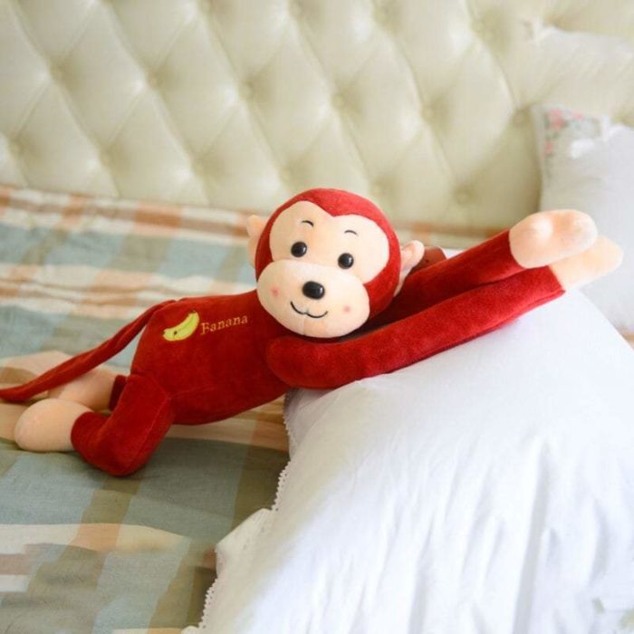 Peluche Singe aux Bras Longs rouge