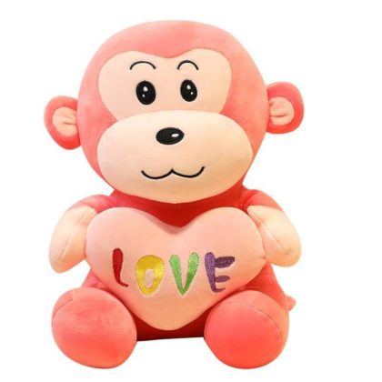 Peluche Singe Rose d'Amour Love