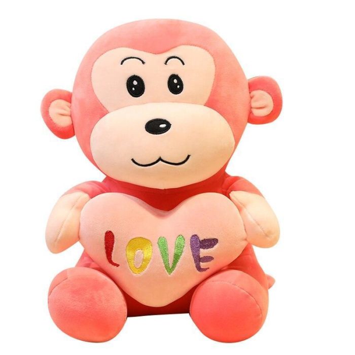 Peluche Singe Rose d'Amour Love Peluche Singe Rose d'Amour Love