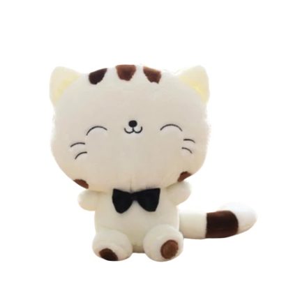 Peluche Doudou chat manga gris blanc japonnais 25 cm chez vous des