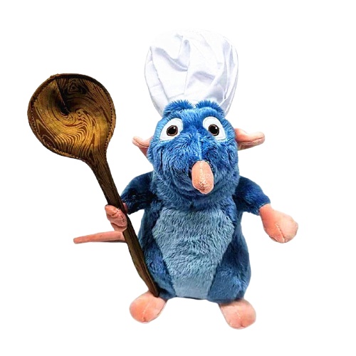 Disney Pixar Souris Bleue Avec Chapeau de Chef Ratatouille Tenant Fromage  Farci Peluche Peluche Taille 40cm Enfants Cadeau danniversaire Nouveau 